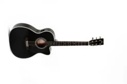 Sigma Guitars 1 Series Auditorium Acoustic / Electric Guitar, Black 000MC-1E-BK