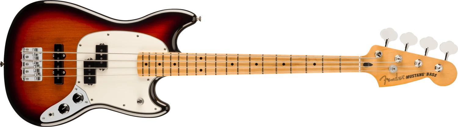 Fender Player II Mustang Bass PJ, Maple Fingerboard, 3-Color Sunburst 0140492500 1 Fender Player II Mustang Bass PJ, Maple Fingerboard, 3-Color Sunburst 0140492500