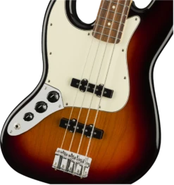 Fender Player Jazz Bass Left-Handed, Pau Ferro Fingerboard, 3-Color Sunburst 0149923500 -L.A MUSIC Instruments 0149923500 gtr frtbdydtl 001 nr