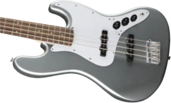 Squier Affinity Series Jazz Bass, Slick Silver 0370760581 -L.A MUSIC Instruments 0370760581 gtr cntbdyleft 001 nr