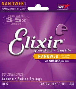 Elixir Acousitc Guitar 6 String NanoWeb Custom Light 11027