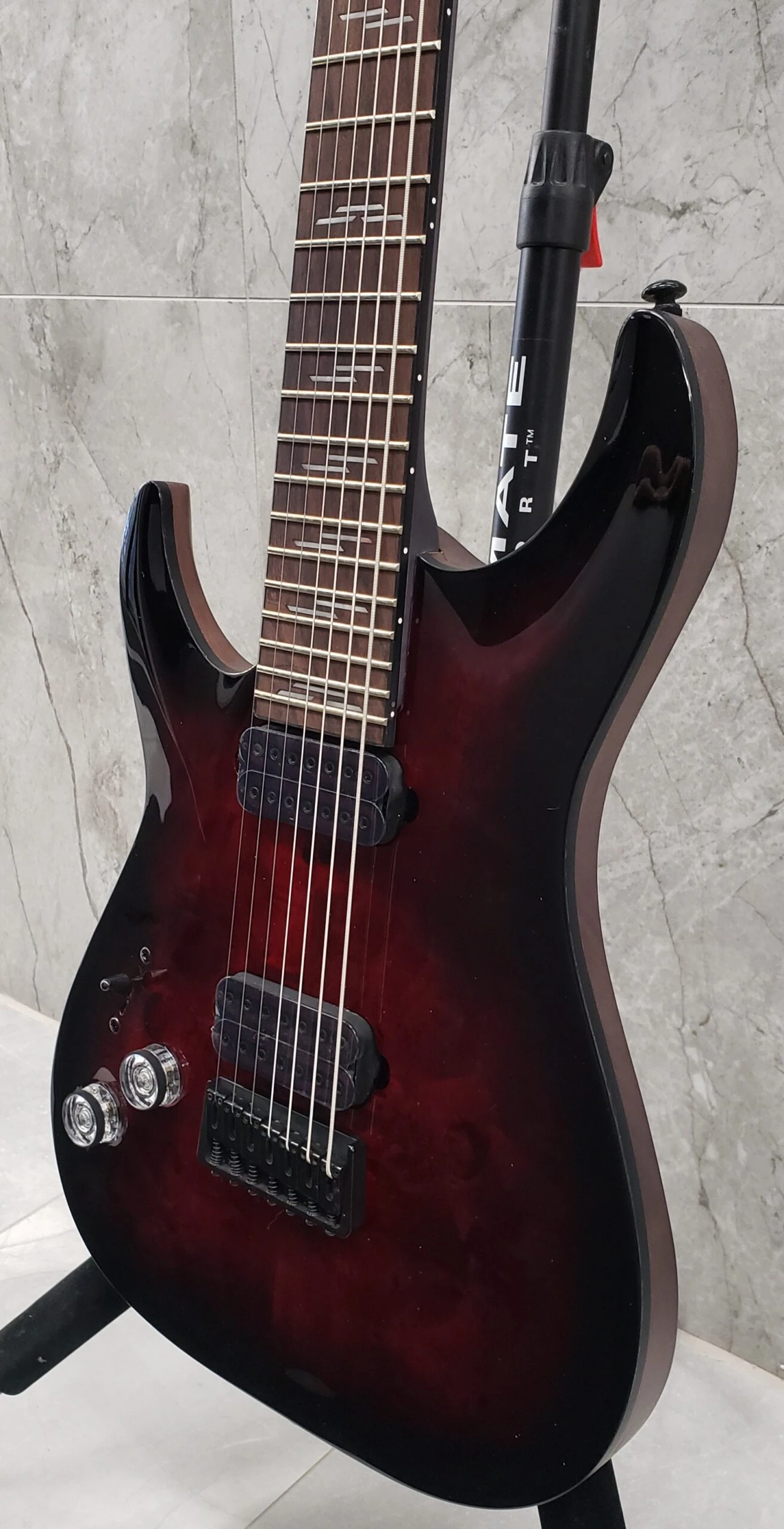 Schecter Omen Elite-7 Left Handed 7-String Electric Guitar Black Cherry Burst 2461-SHC 4 Schecter Omen Elite-7 Left Handed 7-String Electric Guitar Black Cherry Burst 2461-SHC - Image 4