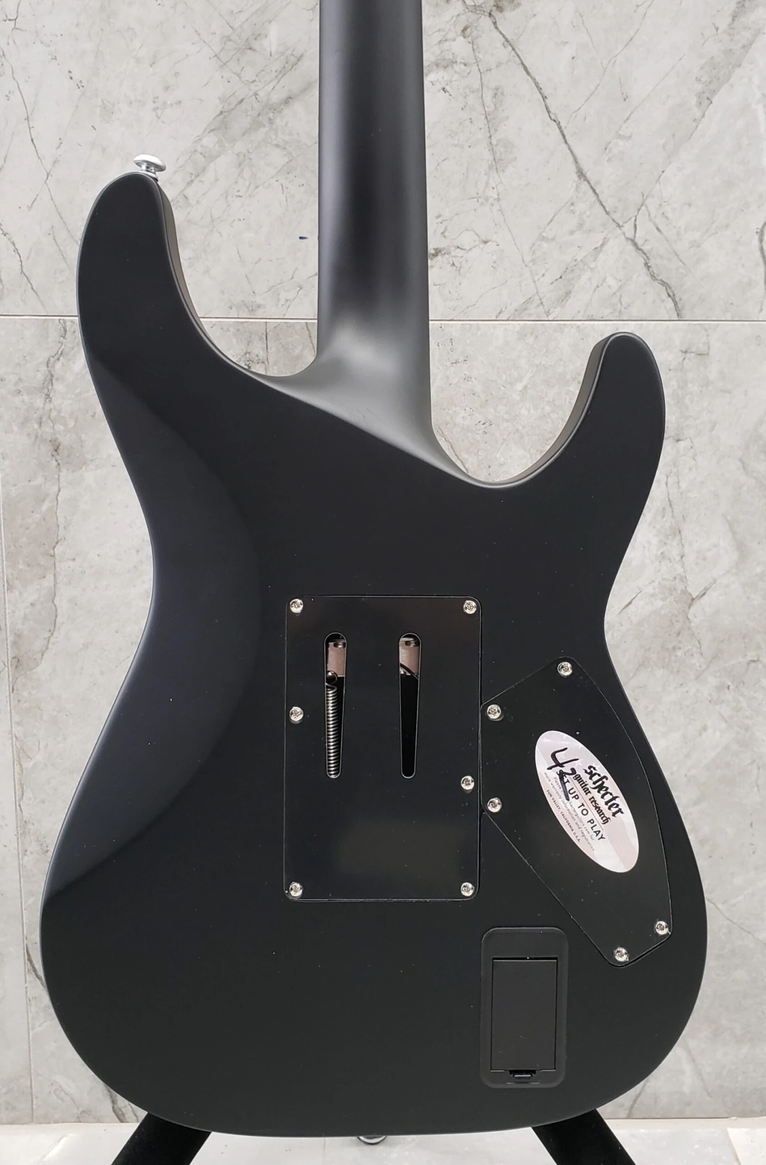 Schecter DAMIEN PLATINUM 6 FR LH SBK LEFT HANDED Satin Black Guitar With EMG 81, 85 Pickups 1184-SHC 4 Schecter DAMIEN PLATINUM 6 FR LH SBK LEFT HANDED Satin Black Guitar With EMG 81, 85 Pickups 1184-SHC - Image 4
