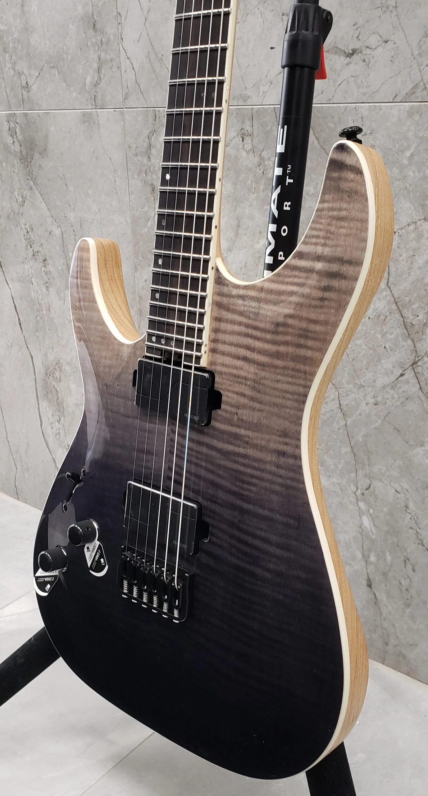 Schecter C-1 SLS ELITE Left Handed With Swamp Ash Body Flamed Maple Top, Black Fade Burst 1360-SHC 7 Schecter C-1 SLS ELITE Left Handed With Swamp Ash Body Flamed Maple Top, Black Fade Burst 1360-SHC - Image 7