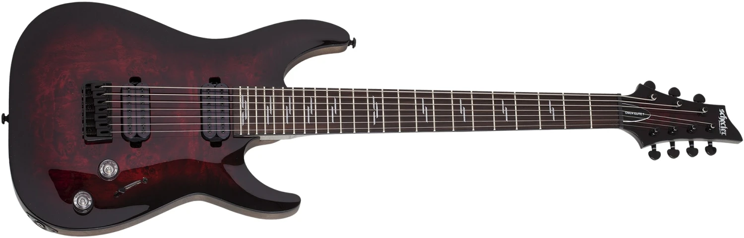 Schecter Omen Elite-7 7 String Electric Guitar Black Cherry Burst 2456-SHC 1 Schecter Omen Elite-7 7 String Electric Guitar Black Cherry Burst 2456-SHC
