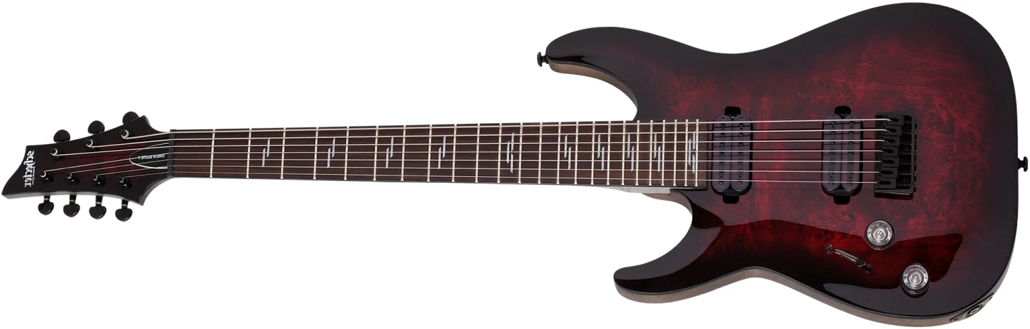 Schecter Omen Elite-7 Left Handed 7-String Electric Guitar Black Cherry Burst 2461-SHC 1 Schecter Omen Elite-7 Left Handed 7-String Electric Guitar Black Cherry Burst 2461-SHC