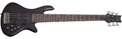 Schecter Stiletto Studio 6-String Electric Bass Guitar, 24 Fret, C Shape Neck, Rosewood, See-Thru Black Satin 2731-SHC