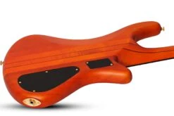 Schecter STILETTO-STU-4-LH-HSN Left Handed Honey Satin 4 String Bass With EMG HZ Pickups 2760-SHC -L.A MUSIC Instruments 2760 SHC hqw angle3