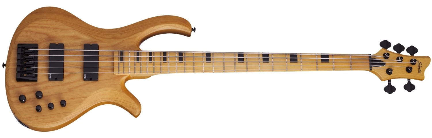 Schecter 5-string Electric Bass With Swamp Ash Body, Maple Neck Maple Fingerboard Active EQ Aged Natural 2853-SHC 1 Schecter 5-string Electric Bass With Swamp Ash Body, Maple Neck Maple Fingerboard Active EQ Aged Natural 2853-SHC
