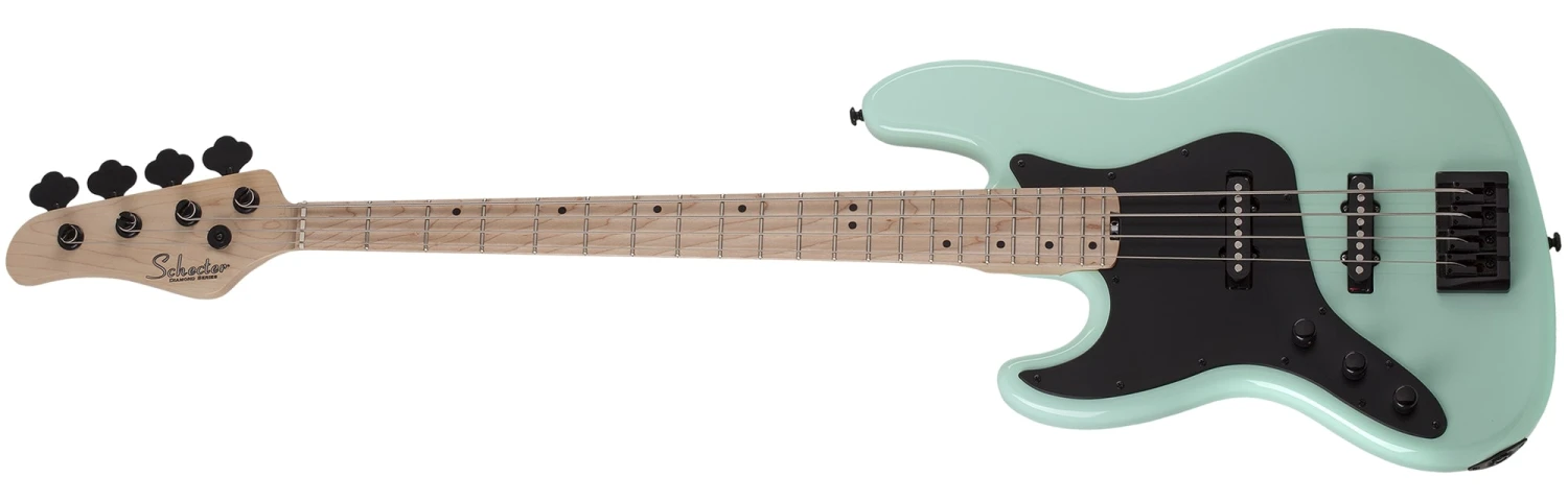 Schecter 4-string Electric Bass, Left-handed, With Alder Body, Maple Neck, Maple Fingerboard - Sea Foam Green 2914-SHC 1 Schecter 4-string Electric Bass, Left-handed, With Alder Body, Maple Neck, Maple Fingerboard - Sea Foam Green 2914-SHC