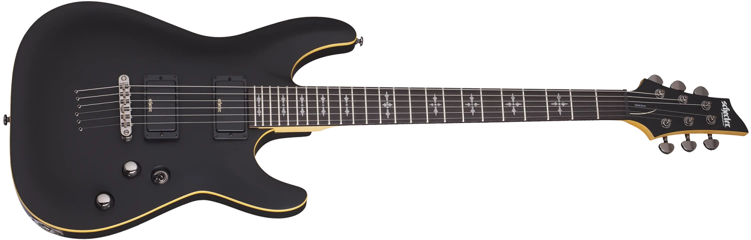 Schecter DEMON-6 Electric Guitar Aged Black Satin 3660-SHC 1 Schecter DEMON-6 Electric Guitar Aged Black Satin 3660-SHC