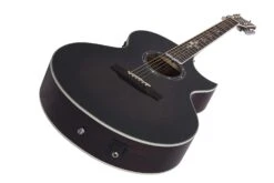 Schecter Acoustic-Electric Guitar Transparent Black Burst Satin 3701-SHC -L.A MUSIC Instruments 3701 SHC hqw angle