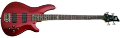 Schecter C-4-SGR-RED Metallic Red 4 String Bass With SGR Pickups And Gigbag 3817-SHC