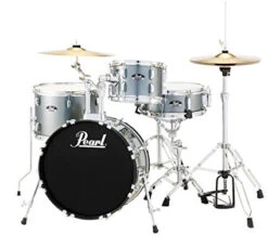Pearl Roadshow Drum Kit With18,10,14, Snare Drum, Hardware And Cymbals In Charcoal Metallic