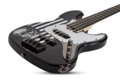 Schecter JD DeServio J-4 Electric Bass Gloss Black BLS Distressed Flag 84-SHC -L.A MUSIC Instruments 84 SHC hqw 3