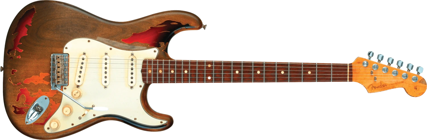 Fender Custom Shop Rory Gallagher Signature Stratocaster Relic Rosewood Fingerboard, 3-Color Sunburst 9235001128 1 Fender Custom Shop Rory Gallagher Signature Stratocaster Relic Rosewood Fingerboard, 3-Color Sunburst 9235001128