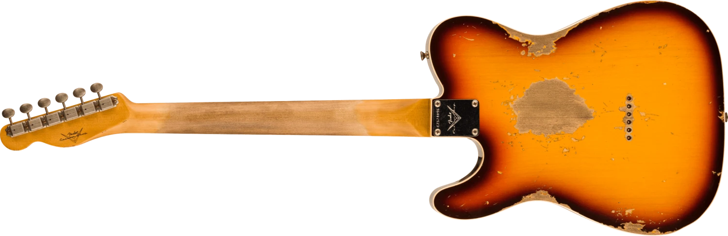 Fender Custom Shop 1960 Telecaster Custom Heavy Relic 3A Rosewood Fingerboard, Super Faded Aged Chocolate 3-Color Sunburst 9236091078 2 Fender Custom Shop 1960 Telecaster Custom Heavy Relic 3A Rosewood Fingerboard, Super Faded Aged Chocolate 3-Color Sunburst 9236091078 - Image 2
