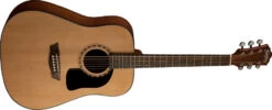 Washburn Apprentice 5 Series Dreadnought Acoustic Guitar W/ Hard Shell Case, Natural AD5K-A
