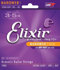 Elixir Acousitc Guitar 6 String NanoWeb Extra Light 11002