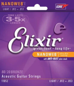 Elixir Acoustic Guitar 6 String NanoWeb Light 11052