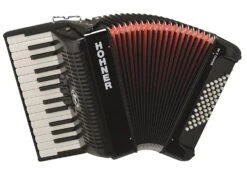 Hohner Bravo Piano Accordion, 26-Key/48 Bass, Black BR48B-N