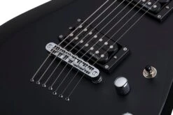 Schecter C-7-DELUXE-SBK Satin Black 7 String Guitar With Schecter Diamond Plus 437-SHC -L.A MUSIC Instruments C 7 DELUXE SBK BRIDGE