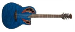 Ovation Celebrity Elite Plus Mid-Depth Cutaway Trans Blue Quilt Maple CE44P-8TQ
