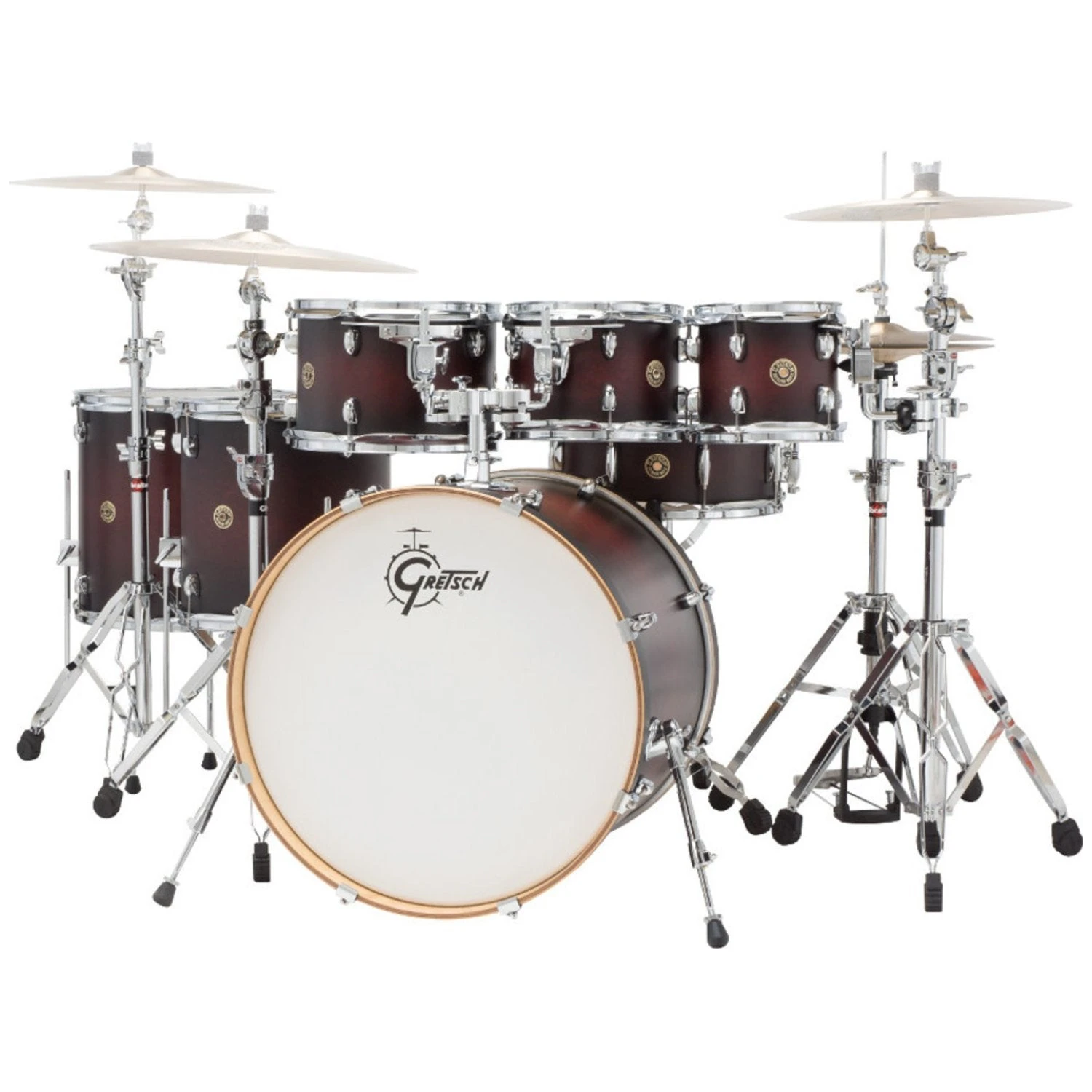 Gretsch Drums Catalina Maple (Satin Deep Cherry Burst) 7PC Rock Shell Pack CM1-E826P-SDCB 1 Gretsch Drums Catalina Maple (Satin Deep Cherry Burst) 7PC Rock Shell Pack CM1-E826P-SDCB