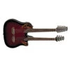 Ovation Double Neck Celebrity Acoustic Electric Guitar Ruby Red Burst CSE225-RRB
