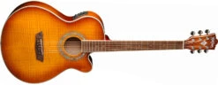 Washburn 6-string Acoustic-electric Guitar With Flame Maple Veneer Top, Catalpa Back And Sides, Ice Tea Burst Item ID: EA15ITB-A