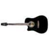 Takamine Left Handed MADE IN JAPAN Dreadnought Acoustic Electric Guitar With Case, Black EF341DX-LH