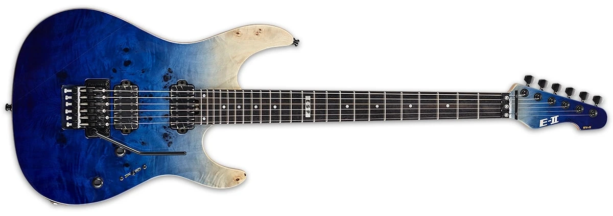 ESP E-II SN-2 Left-Handed Electric Guitar, Blue Natural Fade EIISN2BMBLUNFDLH 1 ESP E-II SN-2 Left-Handed Electric Guitar, Blue Natural Fade EIISN2BMBLUNFDLH