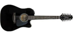 Takamine 12 String Dreadnought Acoustic Guitar, Black GD30CE-12BLK