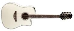 Takamine G Series 12 String Dreadnought Acoustic / Electric Guitar With Case, Pearl White GD37CE-12-PW