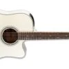 Takamine G Series Steel String Dreadnought Acoustic / Electric Guitar, Pearl White GD37CE-PW