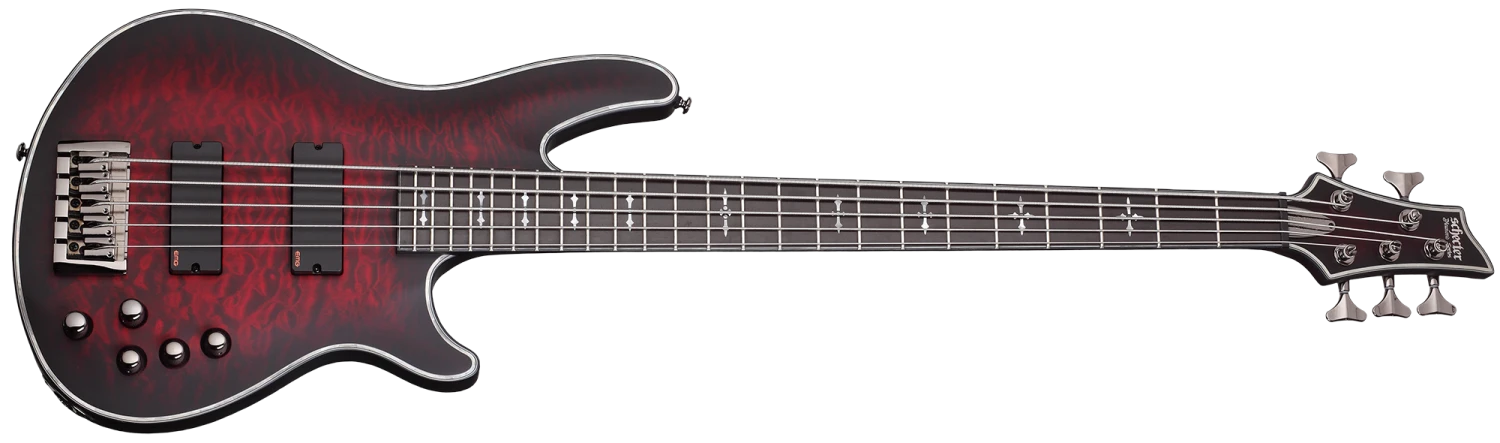 Schecter HR-EXTREME-5-CRBS Crimson Burst 5 String Bass With EMG 40TW Pickups 1919-SHC 1 Schecter HR-EXTREME-5-CRBS Crimson Burst 5 String Bass With EMG 40TW Pickups 1919-SHC