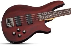 Schecter Omen Series OMEN-4-WSN Walnut Satin 4 String Bass With Schecter Diamond Bass 2091-SHC -L.A MUSIC Instruments OMEN 204 20WSN 20BODYTILT