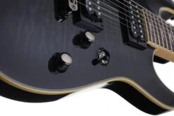Schecter OMEN-EXT-7-STBLK See Thru Black Guitar With Schecter Diamond Plus 2007-SHC -L.A MUSIC Instruments OMEN 20EXTREME 207 20STBLK 20KNOBS 20BINDING