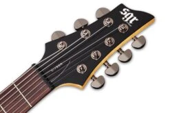 Schecter SGR 7 String Electric Guitar Midnight Satin Black 3822-SHC -L.A MUSIC Instruments SGR C 7 SBK HEADSTOCK