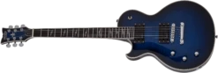 Schecter LEFT HANDED Solo-II Supreme In See Thru Blue Burst 2593-SHC