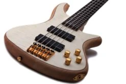 Schecter STILETTO-CST-5-NAT Natural Satin 5 String Bass With EMG HZ Pickups 2541-SHC -L.A MUSIC Instruments STILETTO 20CUSTOM 205 20NAT 20BODY 20LAYING9