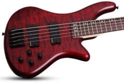 Schecter STILETTO-CST-5-VRS Vampire Red 5 String Bass With EMG HZ Pickups 2538-SHC -L.A MUSIC Instruments STILETTO 20CUSTOM 205 20VRS 20BOBBYTILT
