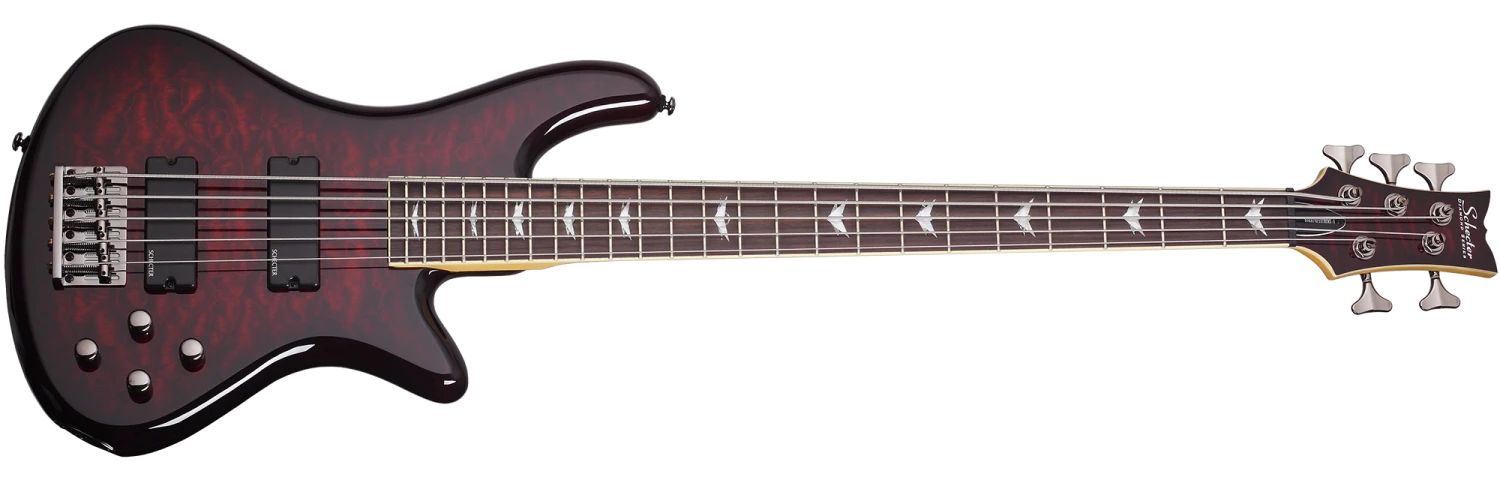 Schecter STILETTO EXT 5 BCH Black Cherry 5 String Bass With Schecter Diamond Bass 2502-SHC 1 Schecter STILETTO EXT 5 BCH Black Cherry 5 String Bass With Schecter Diamond Bass 2502-SHC