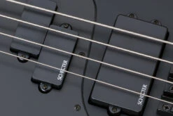 Schecter STILETTO-STEALTH-4-LH-SBK Satin Black 4 String Bass W Diamond P And SuperRock MM 2526-SHC -L.A MUSIC Instruments STILETTO 20STEALTH 204 20SBK 20LH 20PICKUPS