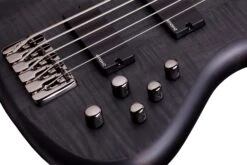 Schecter STILETTO-STU-5-STBLS See Thru Black 5 String Bass With EMG HZ Pickups 2721-SHC -L.A MUSIC Instruments STILETTO 20STUDIO 205 20STBLS 20BRIDGE 20KNOBS