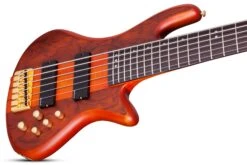 Schecter Stiletto Series STILETTO-STU-6-HSN Honey Satin 6 String Bass With EMG-HZ Pickups 2730-SHC -L.A MUSIC Instruments STILETTO 20STUDIO 206 20HSN 20DOWNSHOT