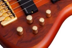 Schecter STILETTO-STU-6-LH-HSN Honey Satin 6 String Bass With EMG HZ Pickups 2790-SHC -L.A MUSIC Instruments STILETTO 20STUDIO 206 20HSN 20KNOBS2