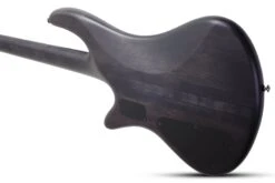 Schecter STILETTO-STU-4-STBLS See Thru Black 4 String Bass With EMG HZ Pickups 2711-SHC -L.A MUSIC Instruments STILETTO 20STUDIO 20STBLK 20LAYING 20BACK 20BODY