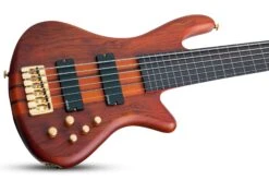 Schecter Stiletto Studio-6 FL Fretless Honey Satin HSN 2791-SHC -L.A MUSIC Instruments STILETTO STUDIO 6 FL HSN BODY TILT4