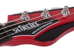 Schecter Simon Gallup Ultra Electric Bass, Red Black 2241-SHC -L.A MUSIC Instruments SimonGallupUltraBassRED2241TRUSSLOGO